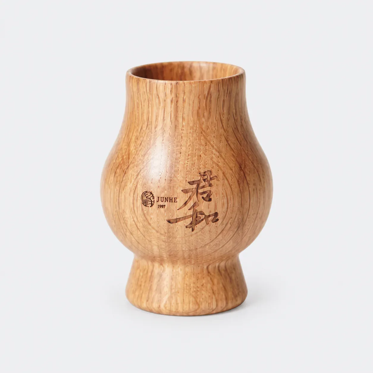 Upright Oak Cup showing its curved silhouette